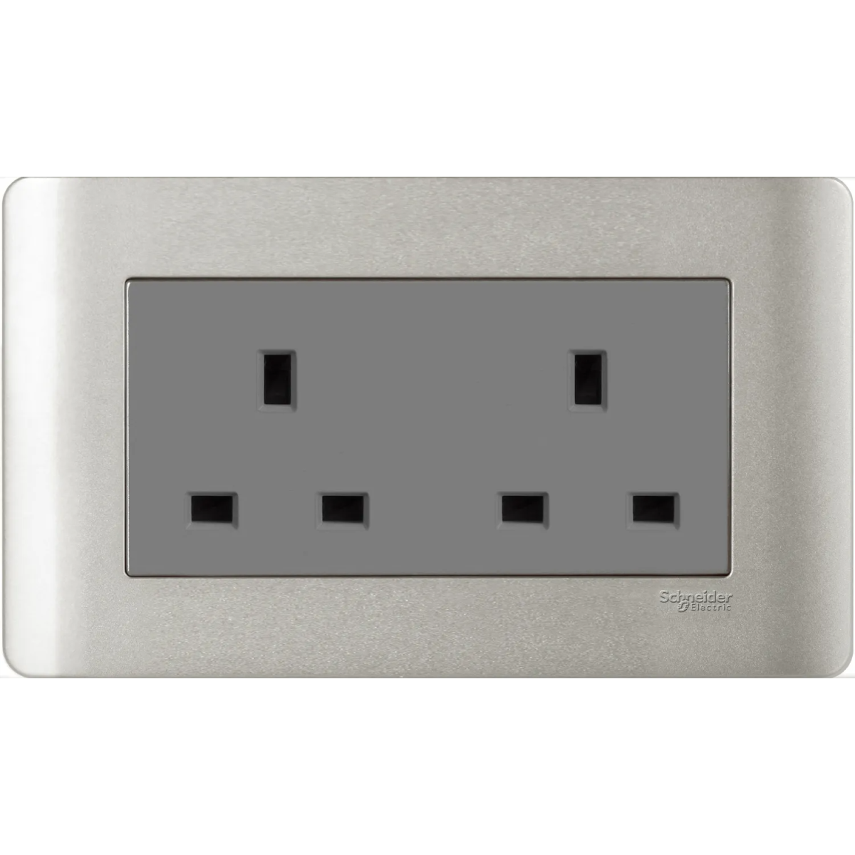 Schneider Electric 施耐德電氣 E84T426 SA Zencelo 13A 兩位連保護門插座 (銀灰) Schneider Electric 施耐德電氣 E84T426 SA Zencelo 13A 兩位連保護門插座 (銀灰)